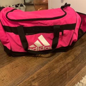 Pink adidas duffel bag